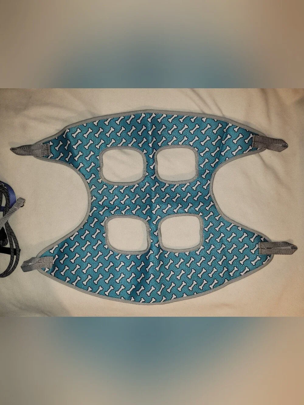 Supet Dog Grooming Hammock Harness for Dogs Cats Coral Blue Small + Gentle Lead